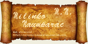 Milinko Naumparac vizit kartica